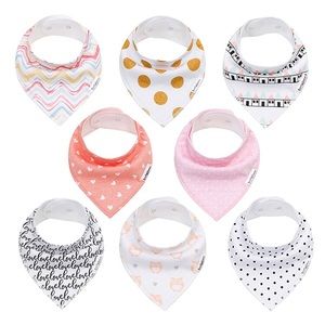 New 8pcs Baby girl bibs